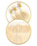 613 PLATINUM BLONDE 3 BUNDLE DEAL W/ 13X4 FRONTAL