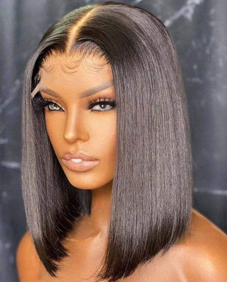 MIDDLE PART LACE CLOSURE BOB WIG